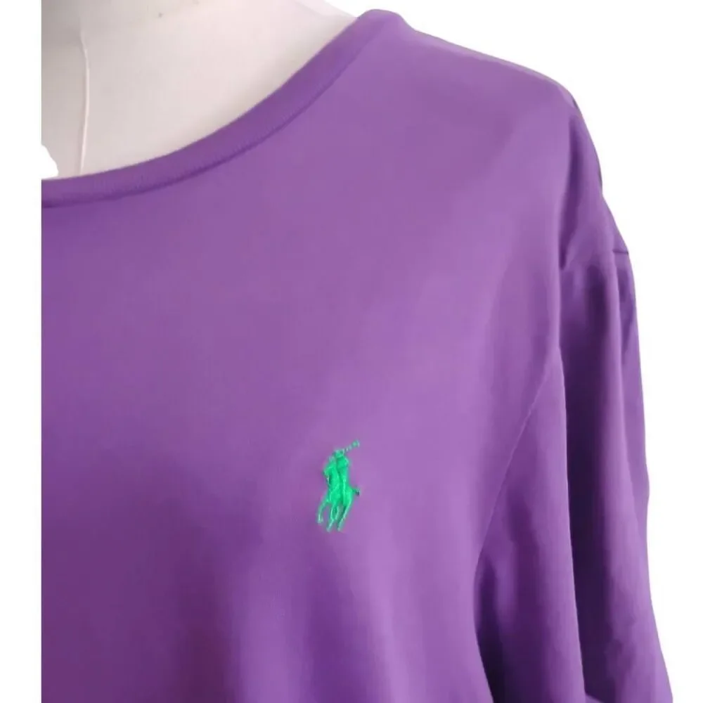 Ralph Lauren‎ Polo Purple Green Horse Logo Tee Size Large